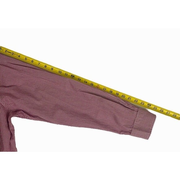 ROWM Red Dot Gingham Check LS Button Down Shirt Office Western Career XLT - Picture 8 of 11